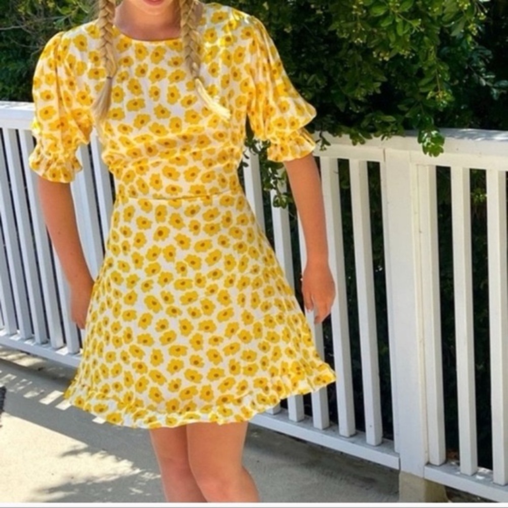 Faithfull the Brand Florence Constance Marigold Mini Dress size 2